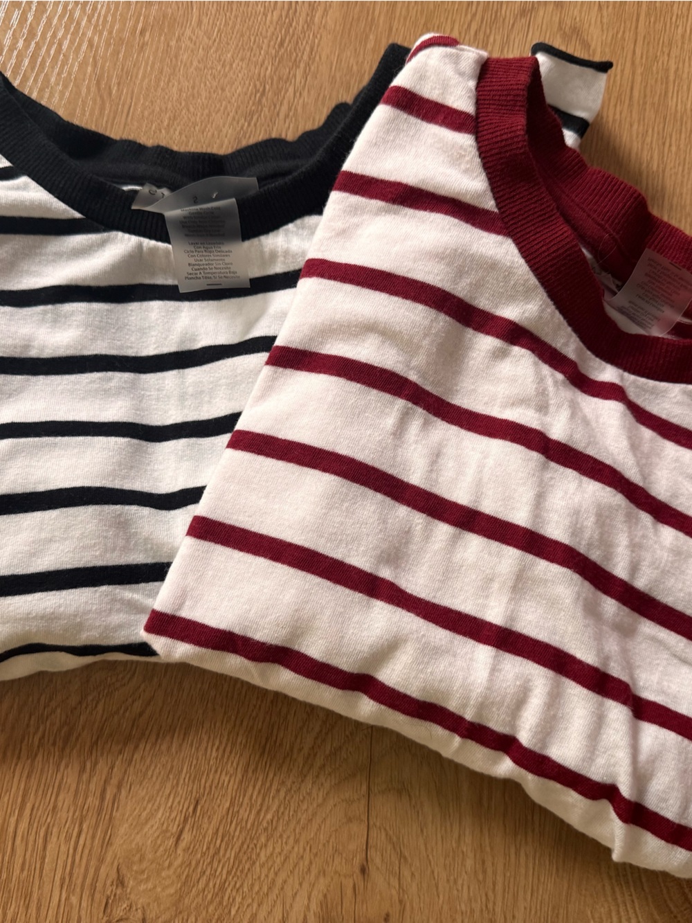 Striped Crop Top in White with Black & Red Stripes